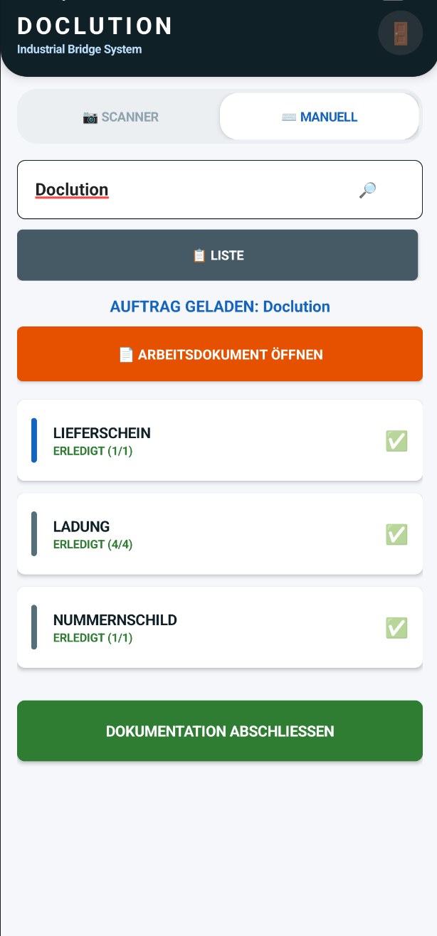 App Foto Dokumentation Interface